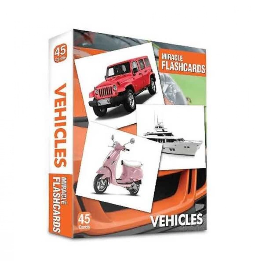 Mıracle Flashcards Vehıcles 45 Cards Mk