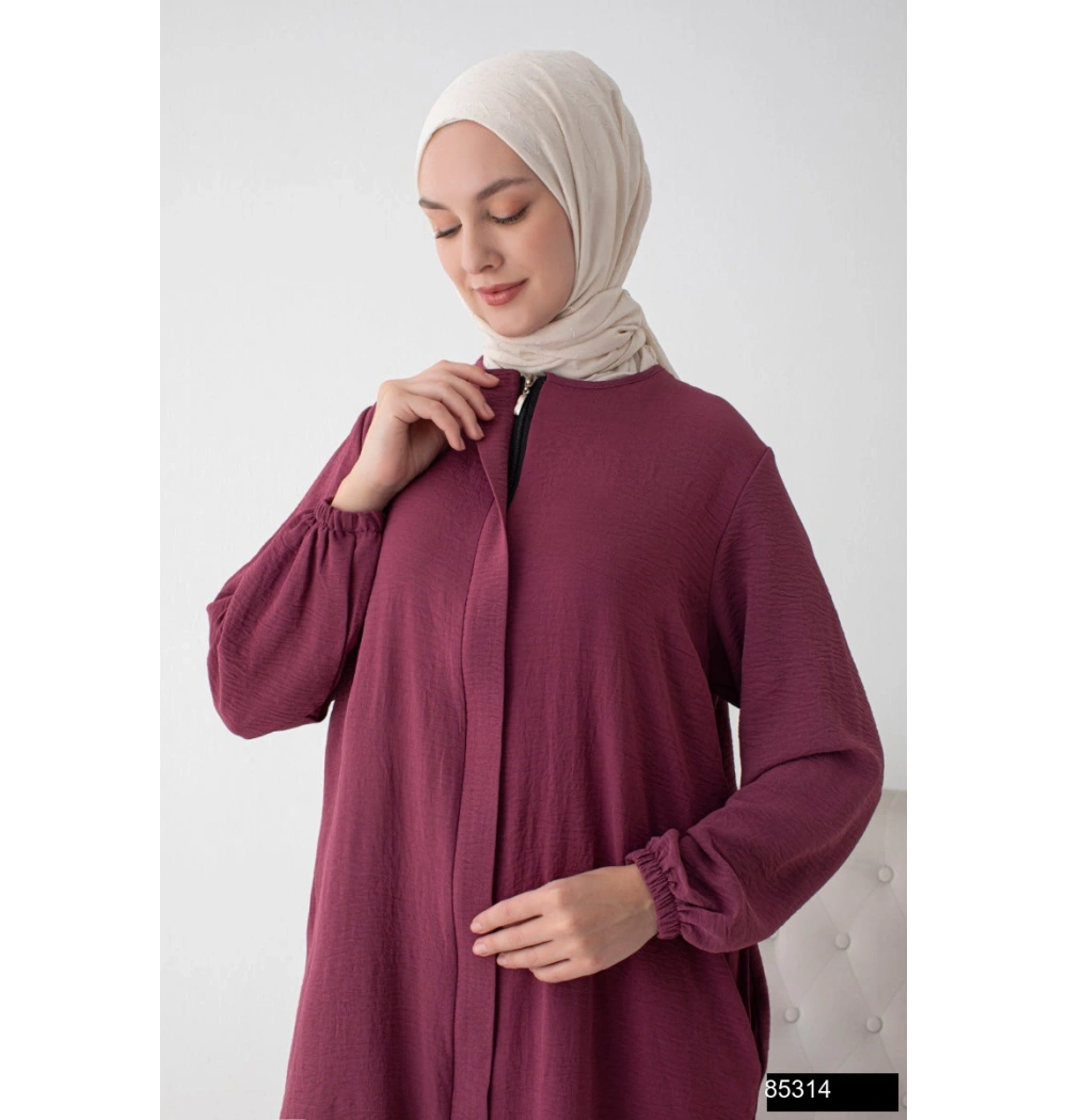 Modamiss Aerobin Kumaş Bayan Hac ve Umre Elbisesi (2 Parça) - Gül Kurusu