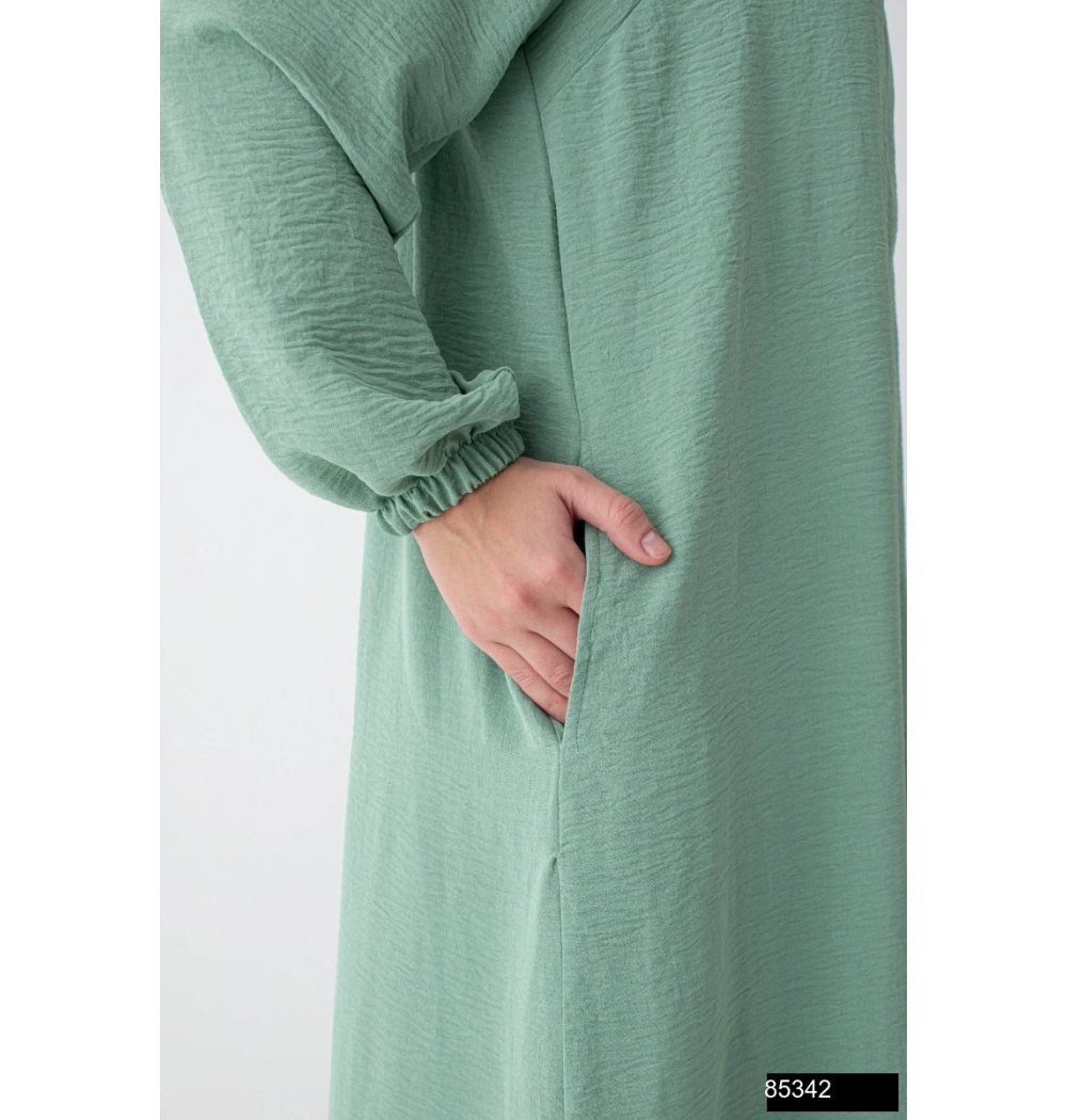 Modamiss Aerobin Kumaş Bayan Hac ve Umre Elbisesi (2 Parça) - Mint Yeşili