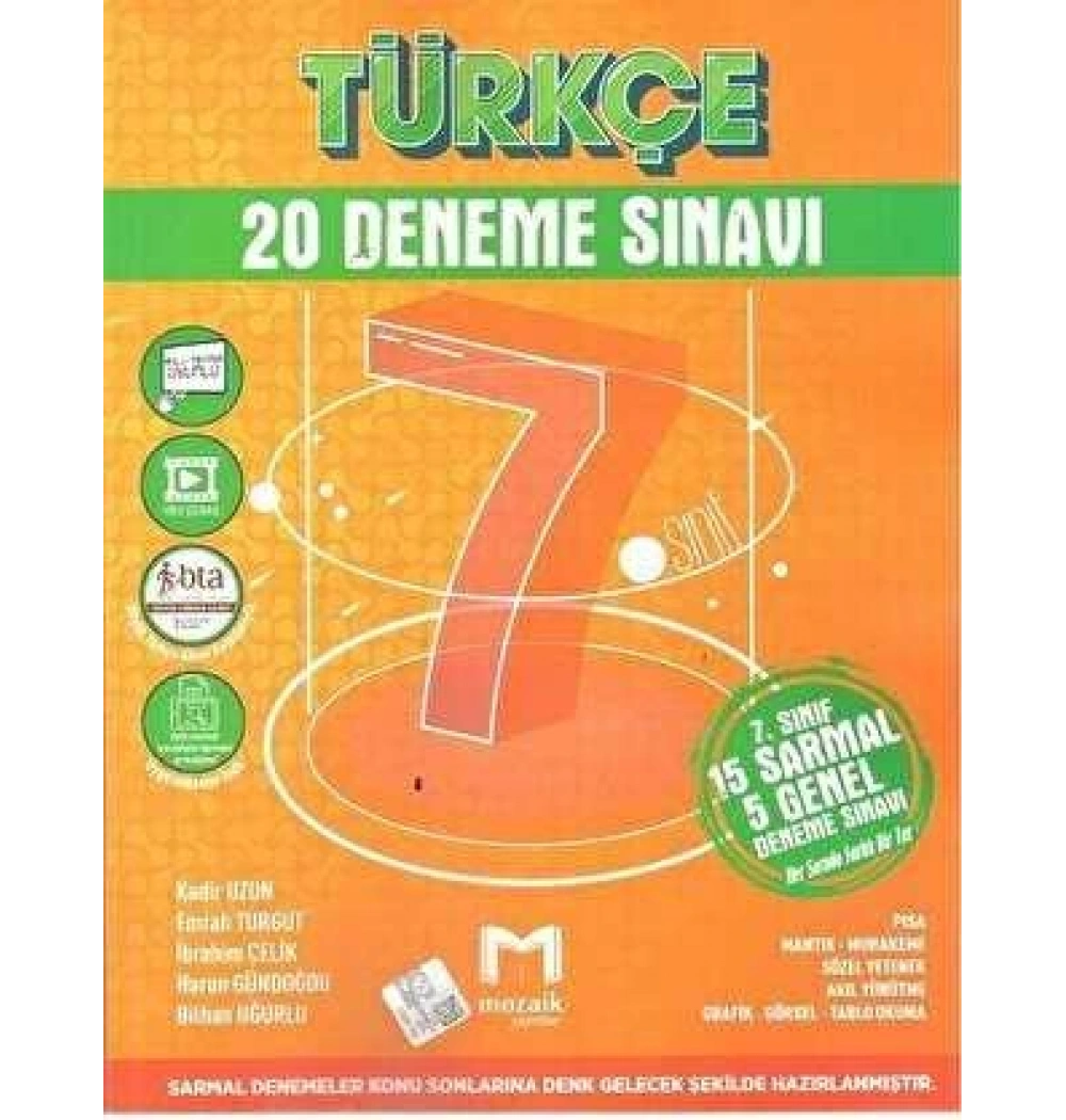 Mozaik 7.Sınıf Türkçe 20 Deneme Sınavı
