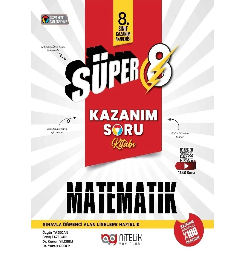 Nitelik 8.Sınıf Süper Matematik Kazanım Soru Kitabı