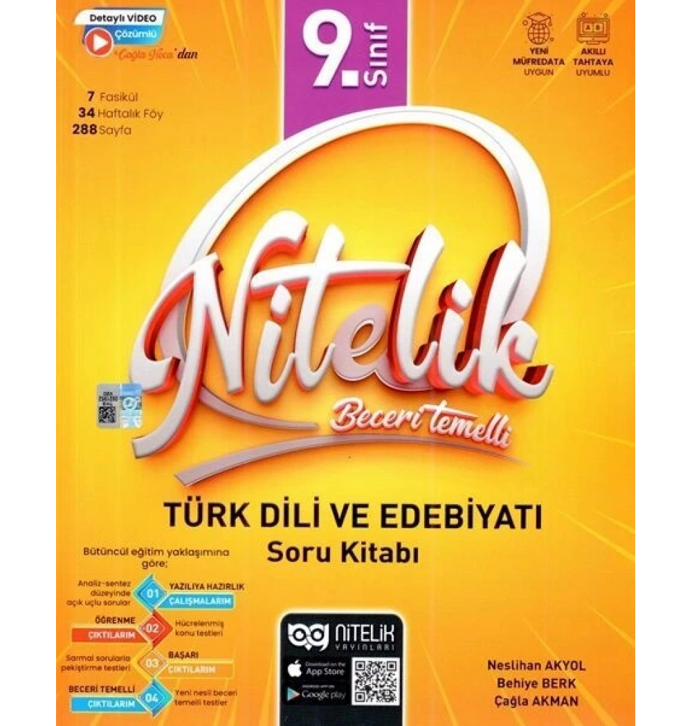 Nitelik 9.Sınıf Türk Dili Edebiyatı Soru Kitabı Beceri Temelli