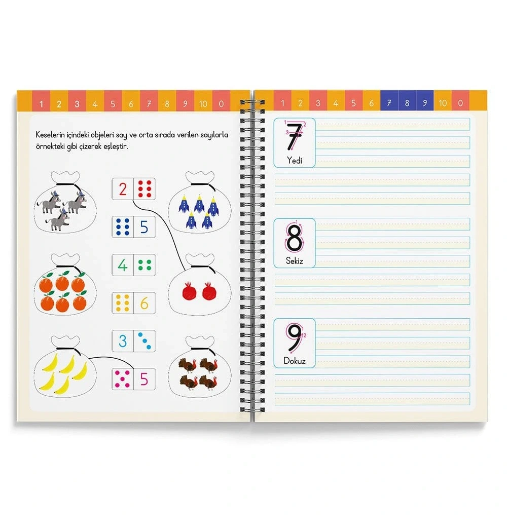Oluklu Sayılar Kitabı 3-6 Yaş Dikkat Atölyesi