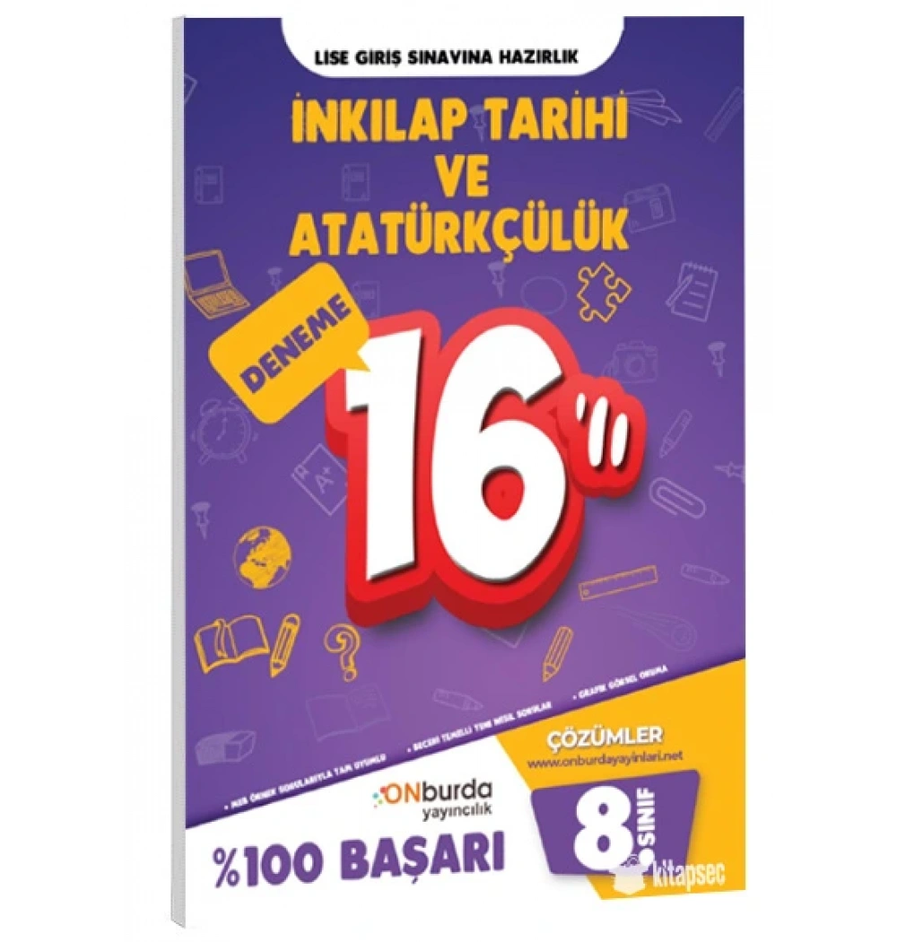 Onburda 8.Sınıf İnkilap Tarihi 16 Deneme