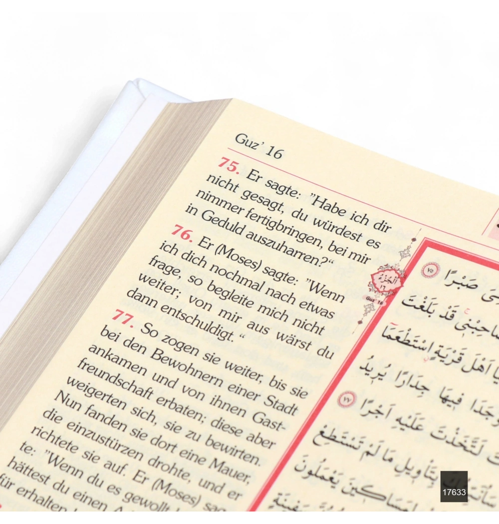 Orta Boy Bilgisayar Hatlı Almanca Tepe Varaklı Termo Deri Kuran-ı Kerim Meali