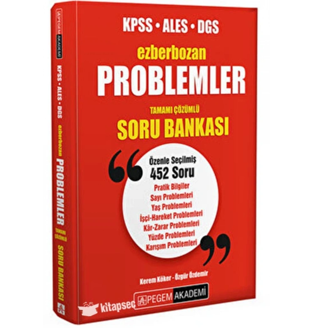 Pegem 2024 Kpss Ales Dgs Ezberbozan Problemler Çözümlü Soru Bankası