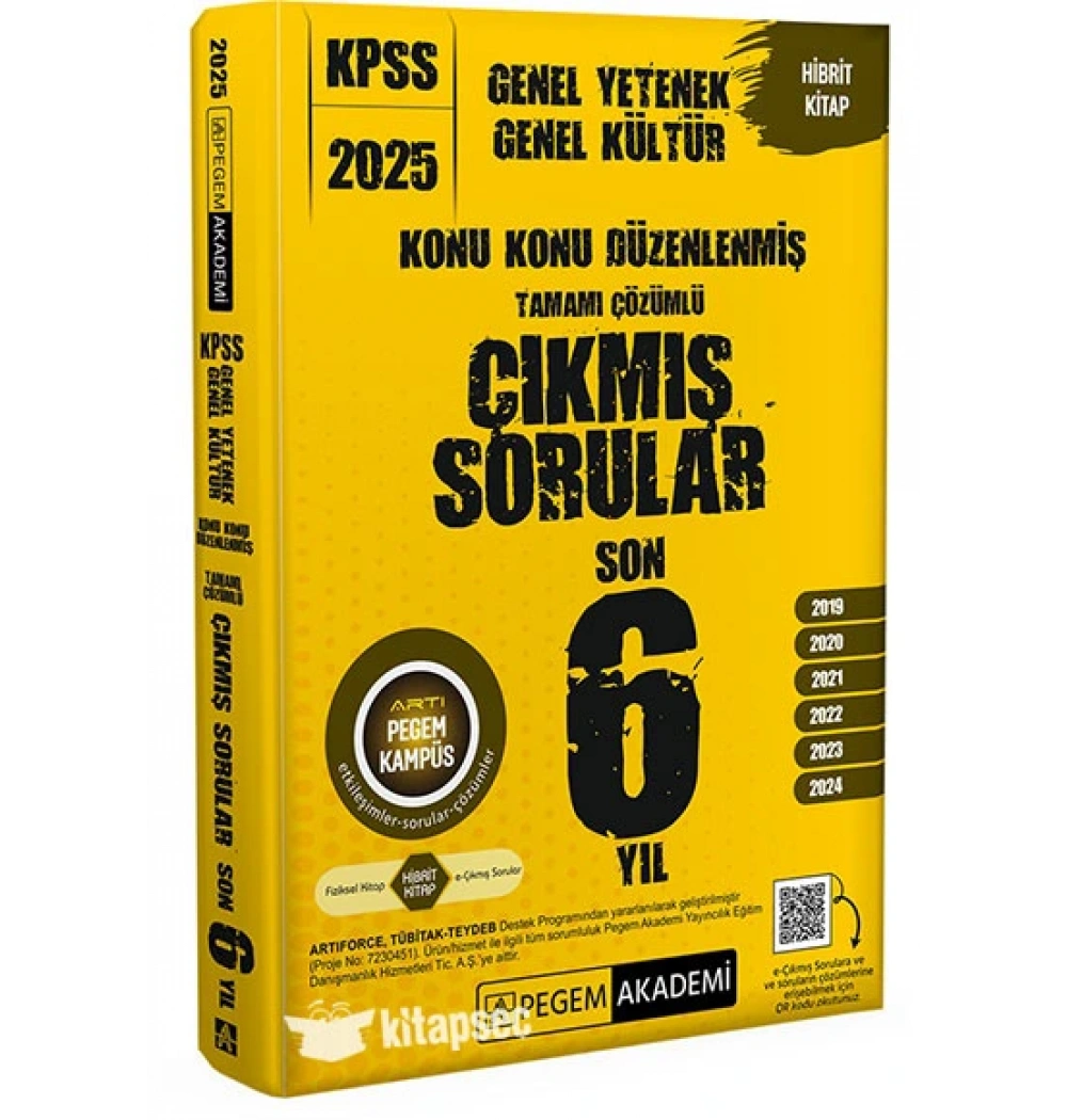 Pegem 2025 Kpss Gy Gk Son 6 Yıl Çıkmış Çözümlü Sorular