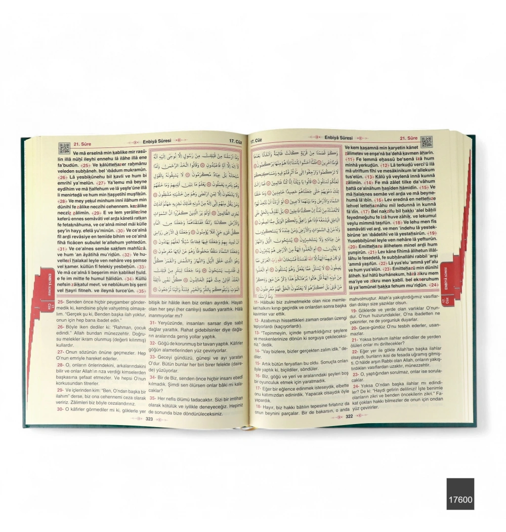 Rahle Boy Bilgisayar Hatlı 3lü Sıvama Kuran-ı Kerim Yüce Meâli ve Okunuşu