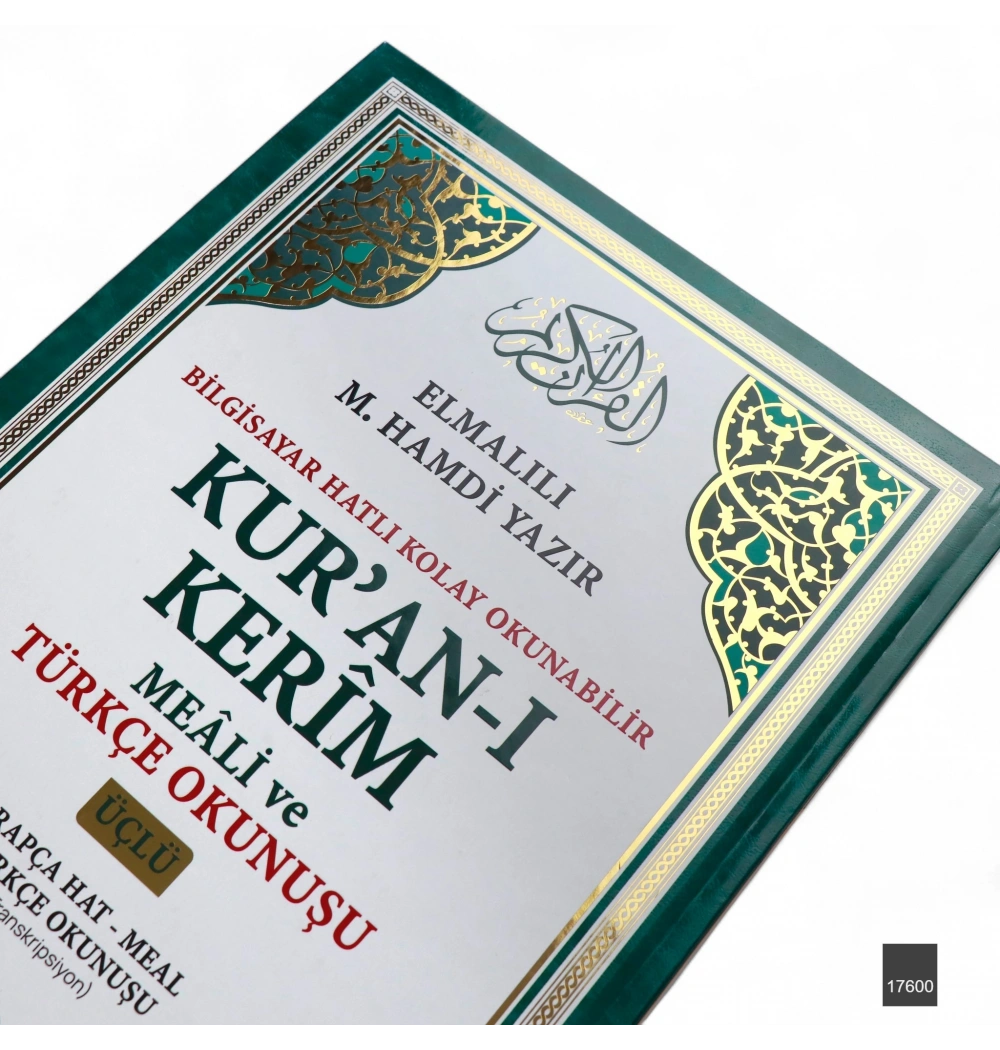 Rahle Boy Bilgisayar Hatlı 3lü Sıvama Kuran-ı Kerim Yüce Meâli ve Okunuşu