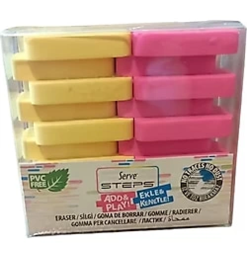 Serve Steps Fosforlu Silgi 2 Li Pembe Sarı