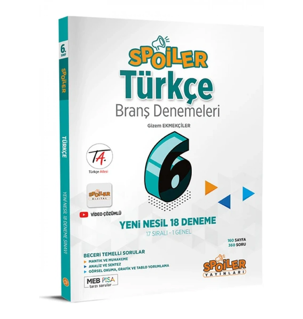 Spoiler 6.Sınıf Türkçe 18 Deneme