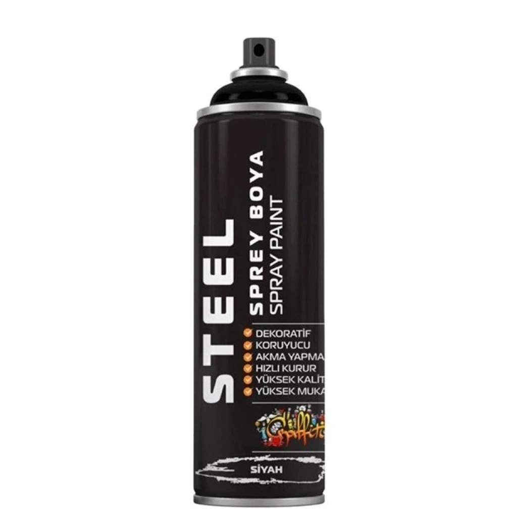 Steel Sprey Boya Siyah 200 ml