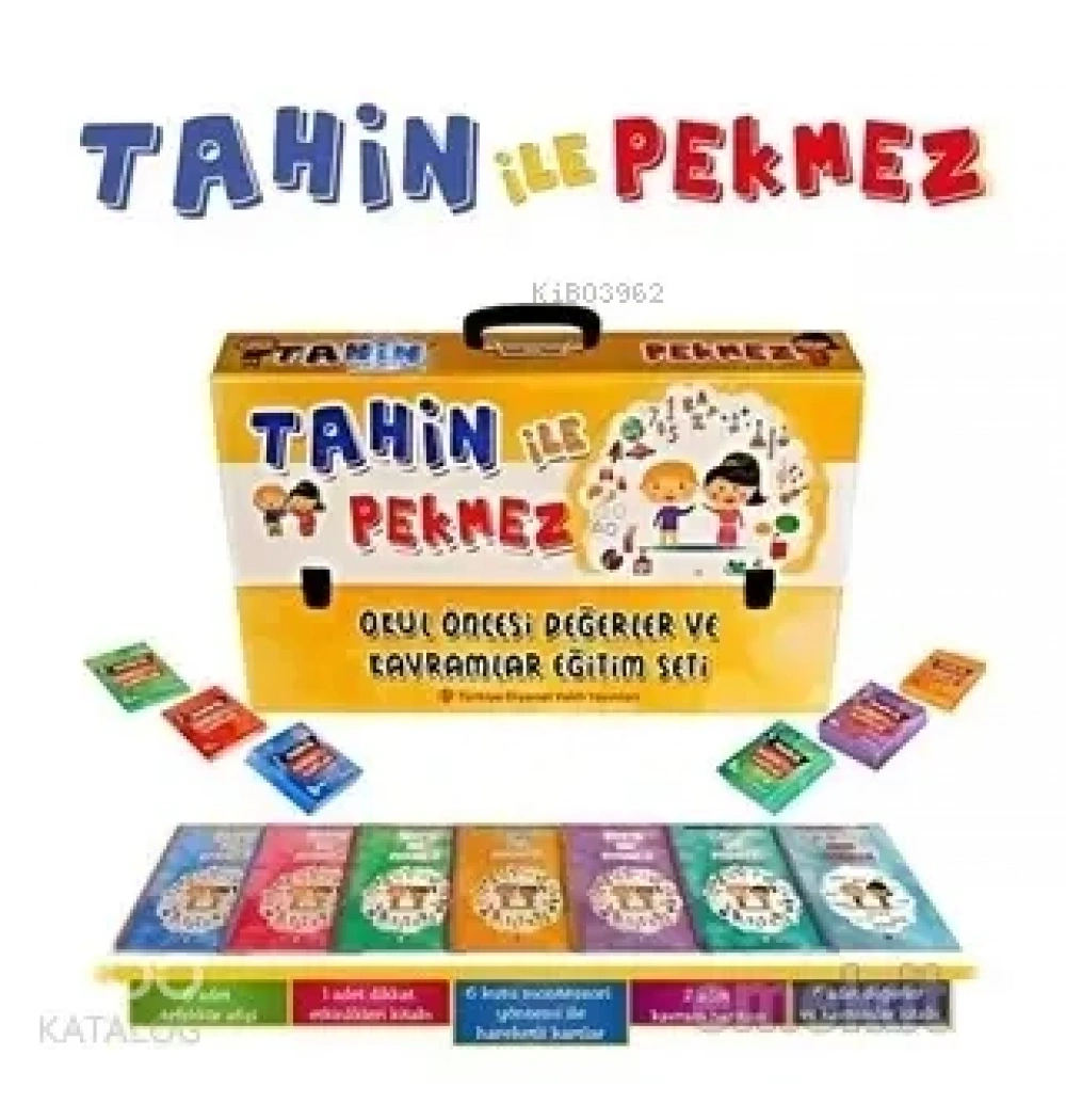 TAHİN İLE PEKMEZ OKUL ÖNC. DEĞERLER EĞİTİM SETİ 7 KİTAP VE HAREKETLİ KART POSTER TDV