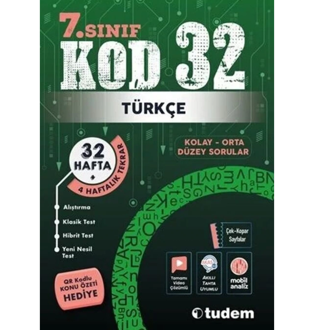 TUDEM 7.SINIF TÜRKÇE KOD 32 SORU BANKASI