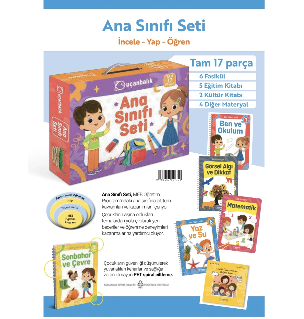 Uçanbalık Ana Sınıfı Seti 17 Parça Kutulu