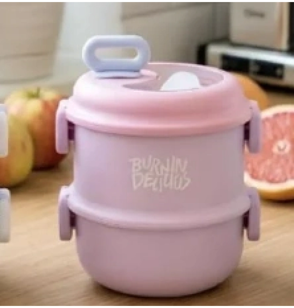 Vagon Life 860 ml İki Katlı Beslenme Kutusu Vgn-12168 Pembe