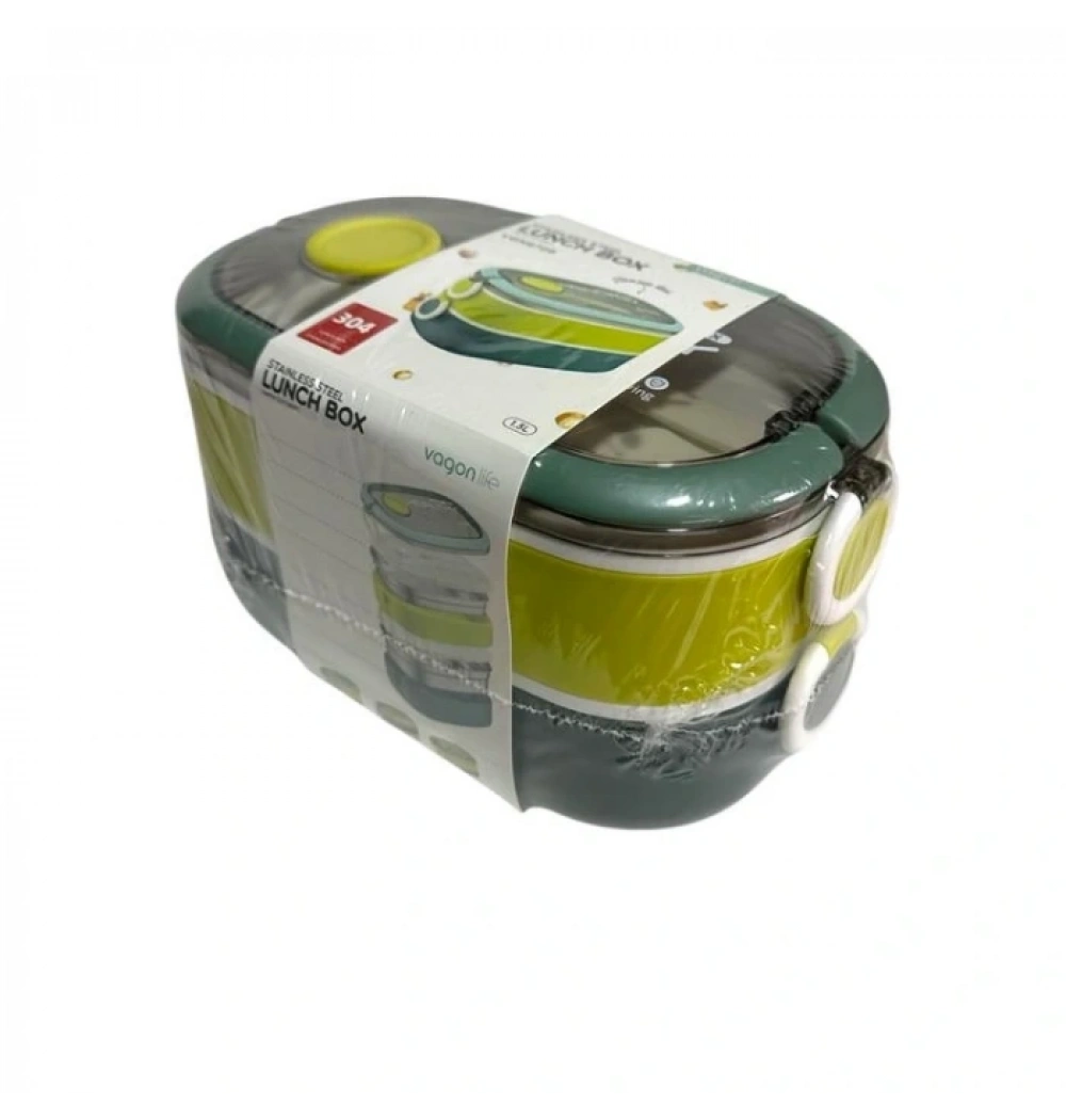 Vagon Life 900 ml Beslenme Kutusu İki Katlı VGN-6729 Yeşil