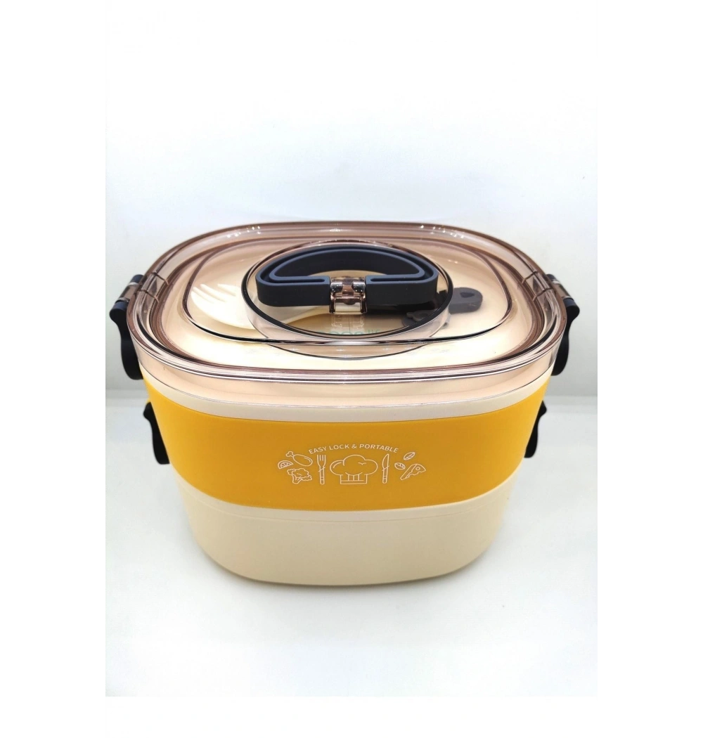 Vagon Life İki Katlı Çelik Beslenme Kutusu BL10403-2S Sarı