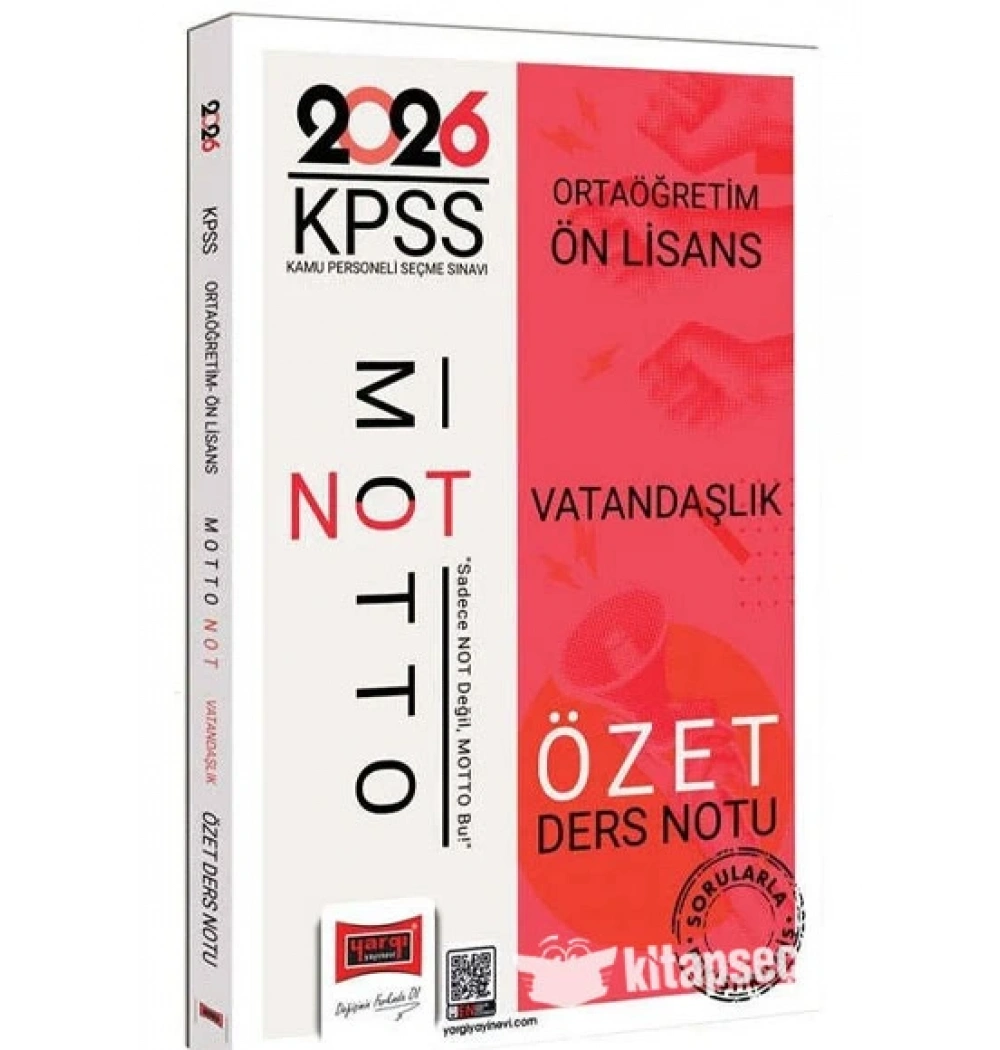 YARGI 2026 KPSS ORTAÖĞRETİM ÖNLİSANS VAYANDAŞLIK ÖZET DERS NOTU