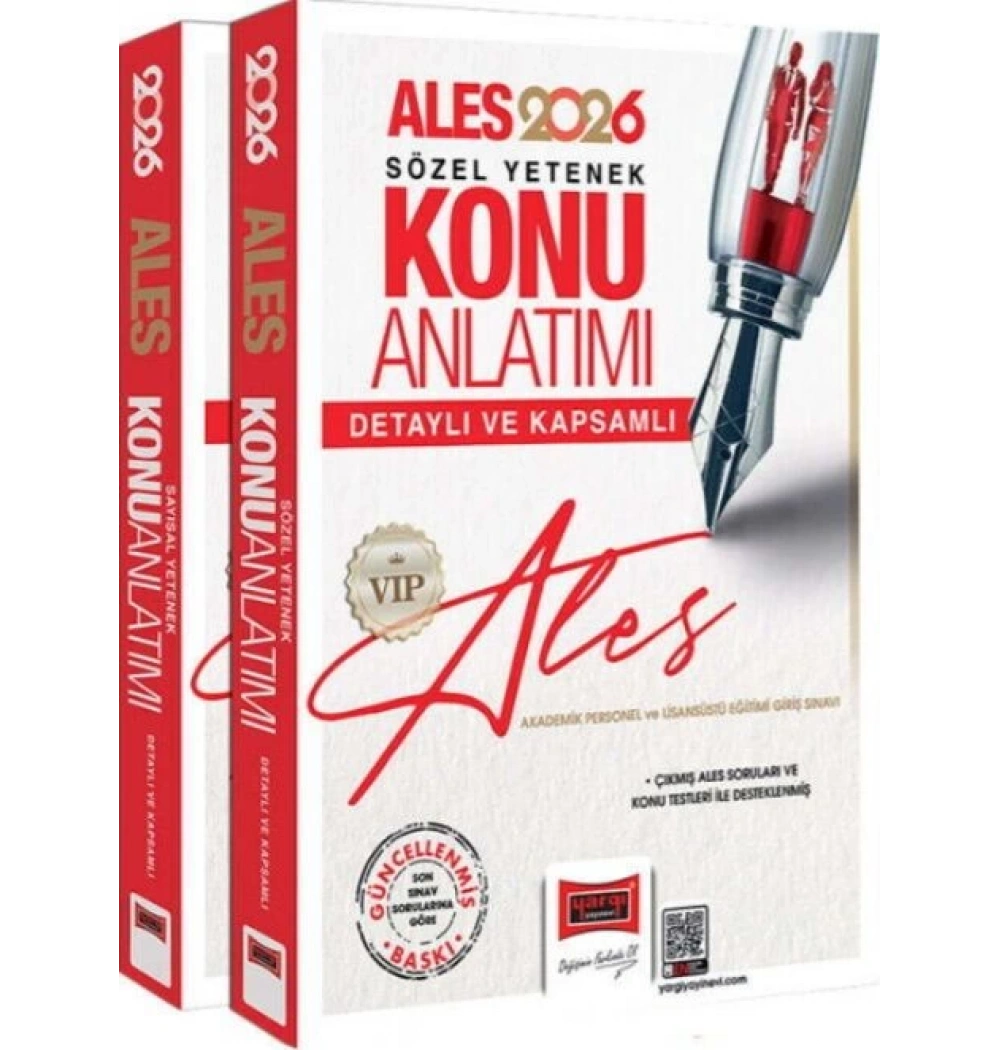Yargı Ales 2026 Vip Sayısal Sözel Konu Anlatım 2 li Set