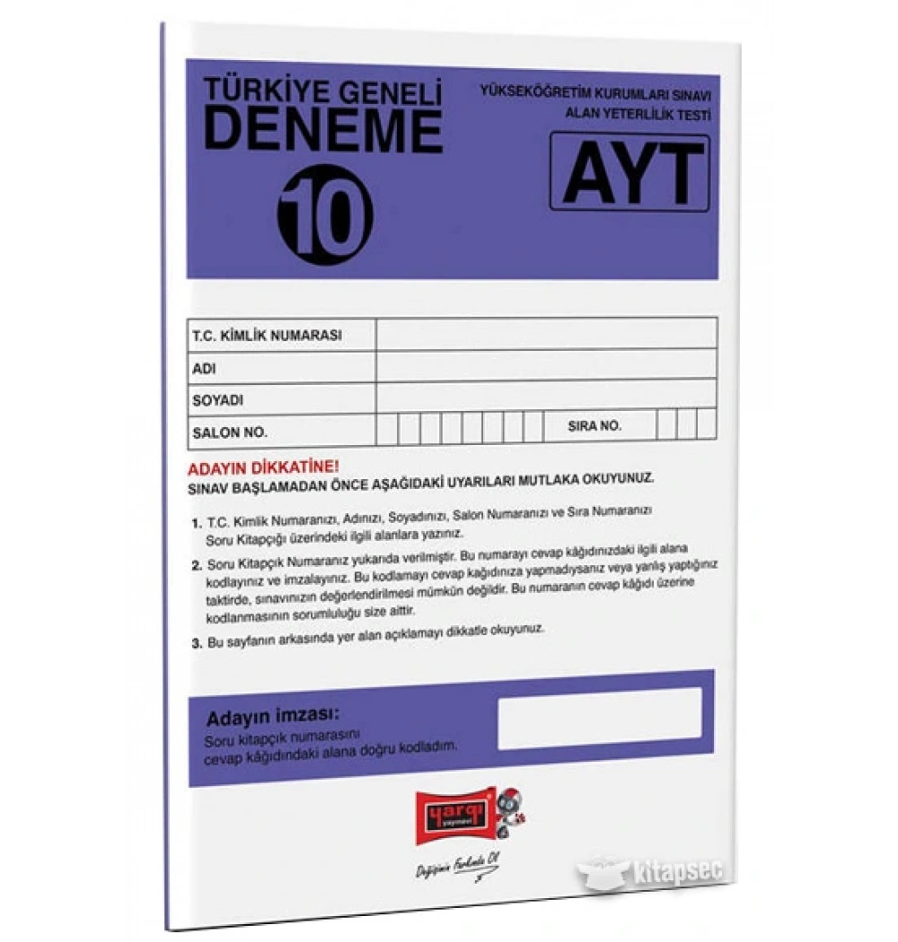 Yargı Ayt Türkiye Geneli Deneme-10