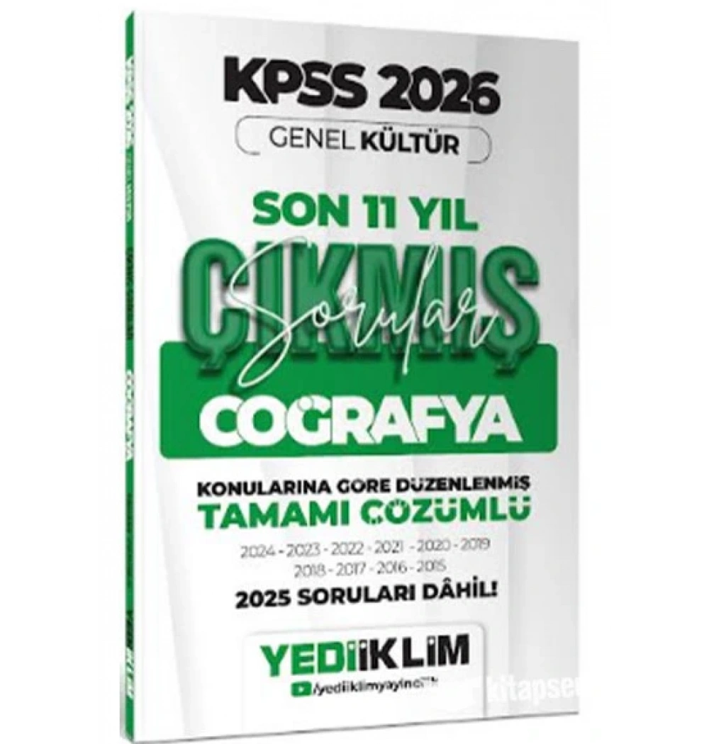 YEDİİKLİM 2026 KPSS GK COĞRAFYA 11 YIL ÇIKMIŞ SORULAR