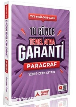 *Kampanya*Tyt Msü Dgs Ales 10 Günde Temel Atma Garanti Paragraf Video Ders Kitabı Paraf