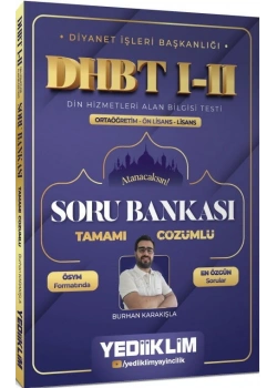 2026 Dhbt 1-2 Ortaöğretim Önlisans Lisans Çözümlü Soru Bankası Burhan Karakışla Yediikli