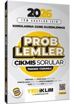 2026 Tüm Adaylar Problemler Çıkmış Sorular Yediiklim