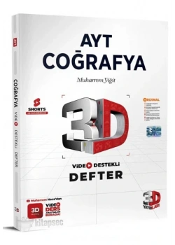3D AYT COĞRAFYA VİDEO DESTEKLİ DEFTER MUHARREM YİĞİT