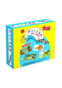 Beceri Zeka Oyunu 3+ Yaş 48 Parça Puzzle Neşeli Hayvanlar 2 Pnh2 126