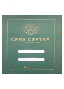 6 Ders Takvimli Kuşe  Sert Kapak Ders Defteri Yeşil İea