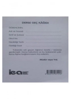 Öğrenci Geç Kağıdı İea