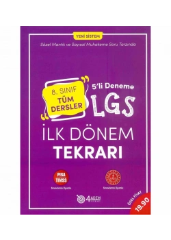 8. Sınıf İlk Dönem Tekrari Lgs 5 Li Deneme 4 Adım
