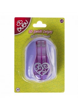 Bu-Bu 3 D  Kalp Şekilli Delgeç  Kod:Bubu- De0019