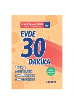 Tudem 3.Sınıf Evde 30 Dakika Türkçe Matematik-Fen-Hayat Bilgisi