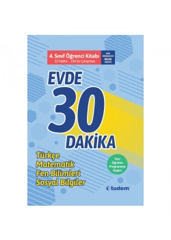Tudem 4.Sınıf Evde 30 Dakika Türkçe Matematik-Fen-Sosyal Bilgiler