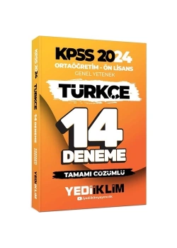 Kpss 2024 Ortaöğretim Önlisans Türkçe 14 Deneme  Yediiklim