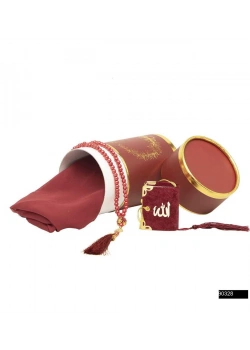 Furkan Silindir Kumbara İçinde Tesbih +Seccade Seti Pembe Renk