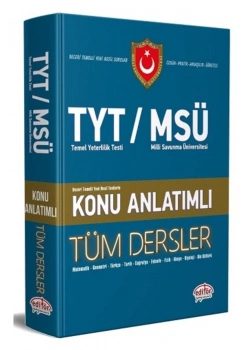 Tyt Milli Savunma Üniv.Msü Tüm Dersler Konu Anlatım Editör