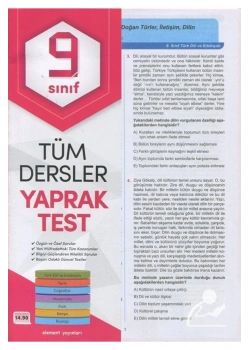 *Kampanya* Element 9.Sınıf Tüm Dersler Yaprak Test
