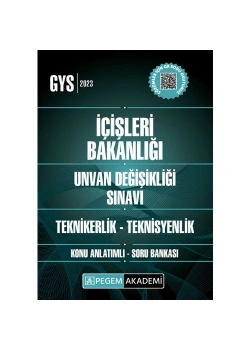Pegem Gys 2023 İçişleri Bakanlığı Unvan Değişikliği Sınavı Teknikerlik Teknisyenlik