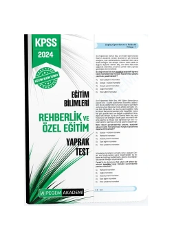 Pegem 2024 Kpss Rehberlik Özel Eğitim Yaprak Test