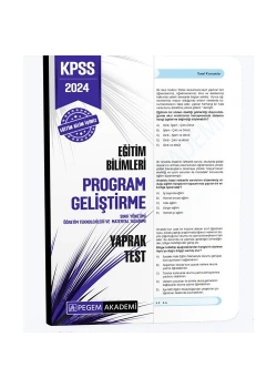 Pegem 2024 Kpss Eğitim Bilimleri Program Geliştirme Yaprak Test