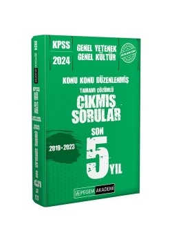 Pegem 2024 Gy Gk 2019-2023 Son 5 Yıl Çıkmış Sorular