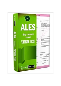 Pegem 2024 Ales Türkçe Matematik Yaprak Test