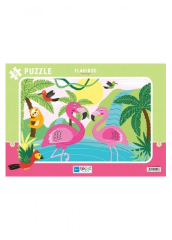Blue Focus 30  Parça Puzzle Flamingo Mavi Lale