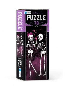 Blue Focus Kutulu 78 Parça Puzzle Skeleton  Love Mavi Lale