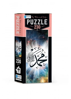 Blue Focus Kutulu 230 Parça Puzzle Muhammed Lafzı  Mavi Lale