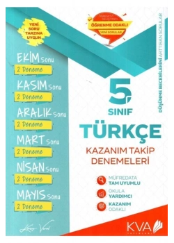 5.Sınıf Türkçe Kazanım Takip Denemeleri  Kva
